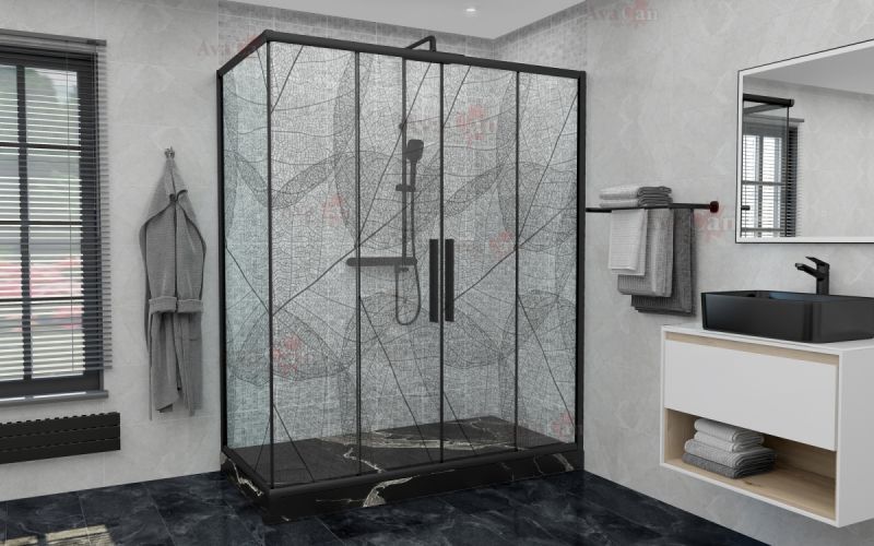 Душевой уголок AvaCan FB2 190-210 + SB80 чёрный